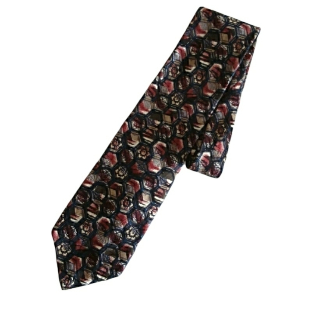 XMI Men's Geometric Print Silk Neck Tie